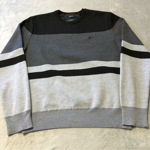 Buffalo David Bitton Grey Tones & Black Crew Neck Sweater - Picture 3 of 12